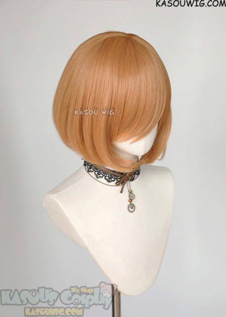 S-6 SP19 pastel orange short bob wig with long bangs