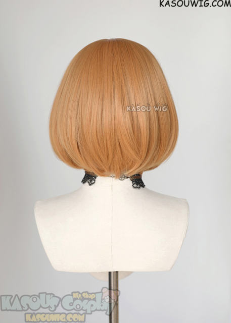 S-6 SP19 pastel orange short bob wig with long bangs