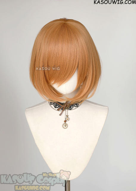 S-6 SP19 pastel orange short bob wig with long bangs