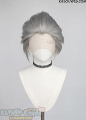 Lace Front>> light gray all back spiky synthetic cosplay wig LFS-1/KA003