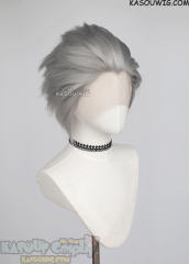 Lace Front>> light gray all back spiky synthetic cosplay wig LFS-1/KA003