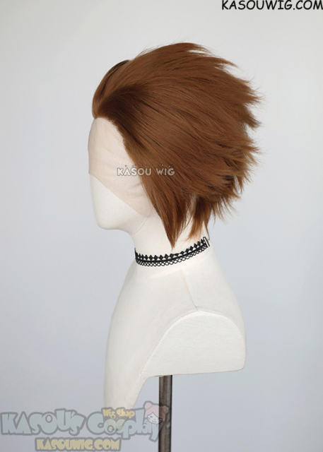 Lace Front>> light brown all back spiky synthetic cosplay wig LFS-1/KA024