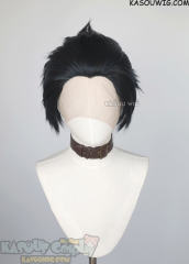 Lace Front>> Black blue all back spiky synthetic cosplay wig LFS-1/KA052