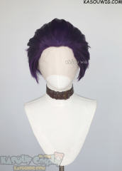 Lace Front>> Indigo Purple all back spiky synthetic cosplay wig LFS-1/SP37