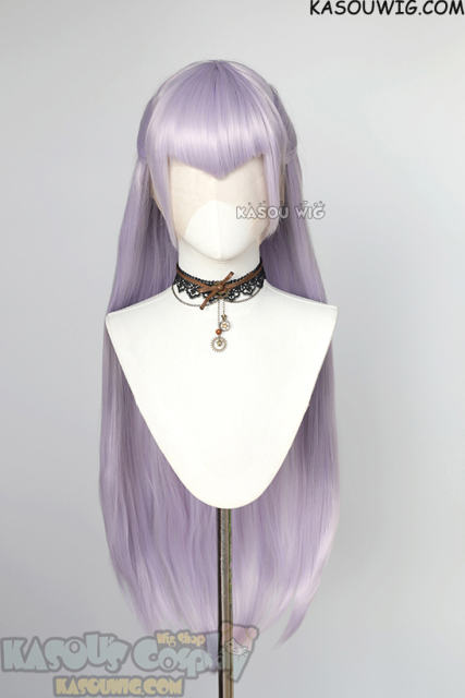 Lace Front>>League of Legends  KDA Evelynn 100cm long silver lilac straight wig with rolls