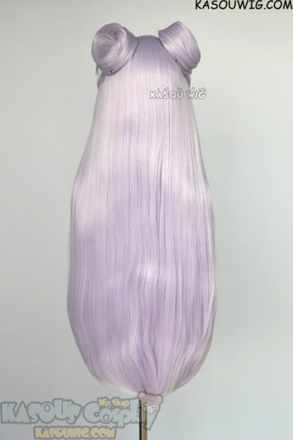 Lace Front>>League of Legends  KDA Evelynn 100cm long silver lilac straight wig with rolls