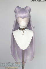 Lace Front>>League of Legends  KDA Evelynn 100cm long silver lilac straight wig with rolls