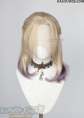 Lace Front>> Twisted Wonderland Vil Schoenheit pre-styled shoulder length wig blonde to purple ombre