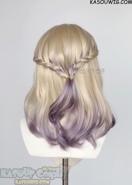 Lace Front>> Twisted Wonderland Vil Schoenheit pre-styled shoulder length wig blonde to purple ombre