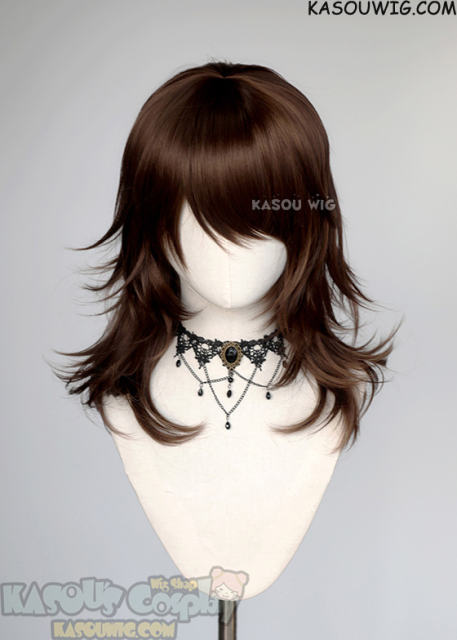 M-3 KA028 bistre brown 52cm long layered choppy wig