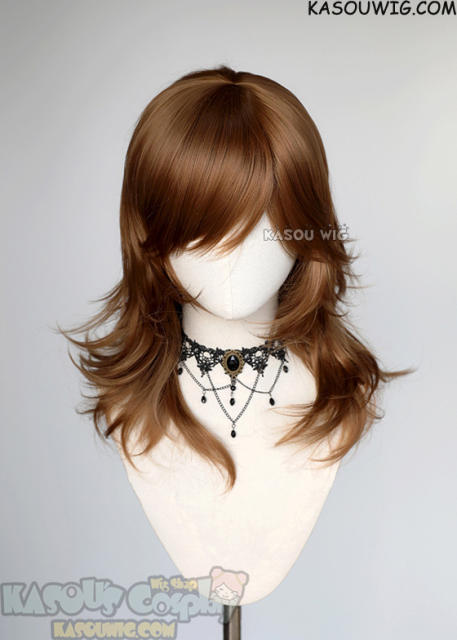 M-3 KA024 light brown 52cm long layered choppy wig