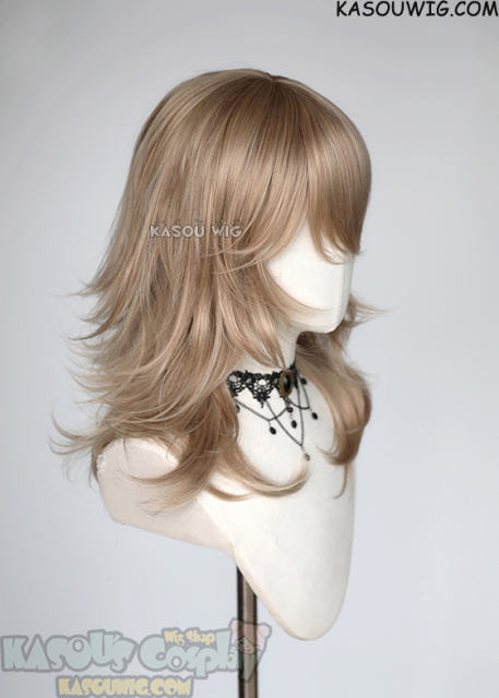 M-3 KA015 ash blonde 52cm long layered choppy wig