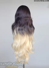 League of Legends Coven Ahri 90cm long wavy blackish purple and blonde wig