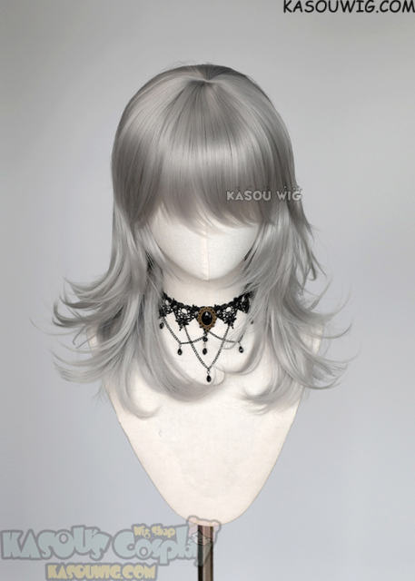 M-3 KA003 light gray 52cm long layered choppy wig