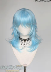 M-3 KA046 light blue 52cm long layered choppy wig