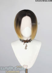 Lace Front>> Haikyuu Kozume Kenma short blonde bob wig with deep brown roots