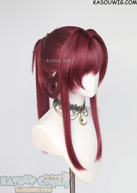 Honkai Star Rail Kafka wine red ponytail wig