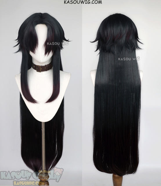 Honkai: Star Rail Blade 100cm long deep green red ombre wig