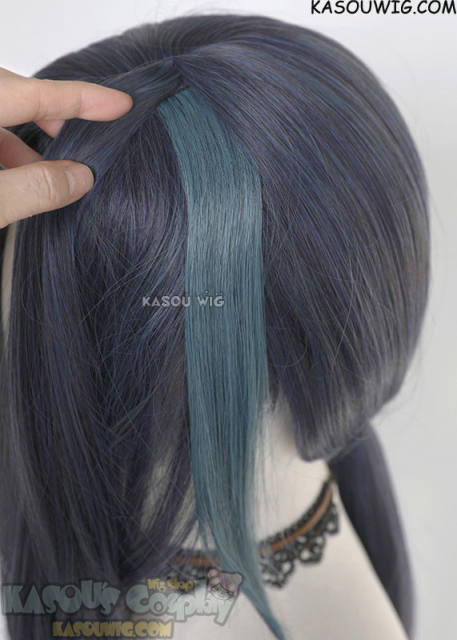 Genshin Impact Clorinde 100cm long deep blue ponytail straigh wig