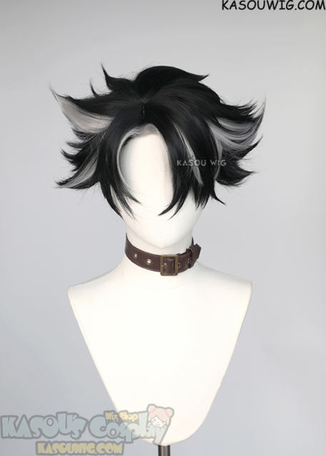 Genshin Impact Wriothesley short black gray wig