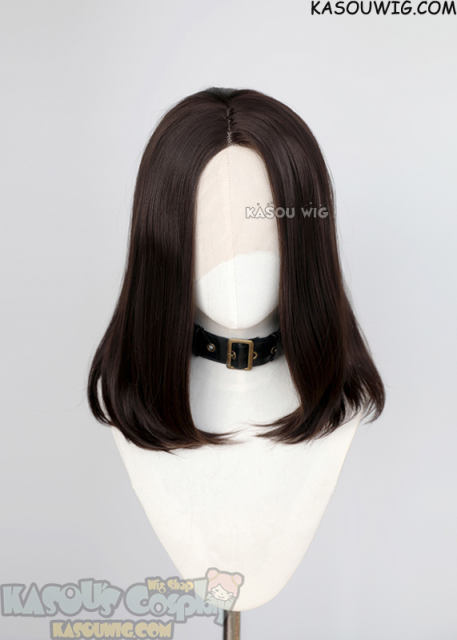Lace Front>> deepest brown middle part medium length wig LFM-1/KA031 AOT Eren cosplay