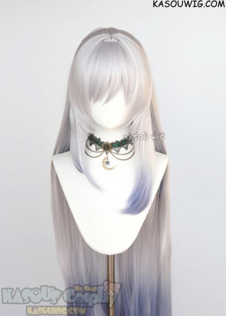 Honkai: Star Rail Jingliu 110cm long straight silver blue ombre wig