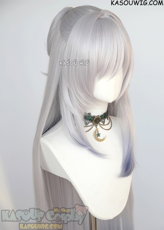 Honkai: Star Rail Jingliu 110cm long straight silver blue ombre wig