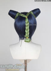Lace Front>> JOJO JoJo's Bizarre Adventure Jolyne Kujoh blue green cosplay wig with buns