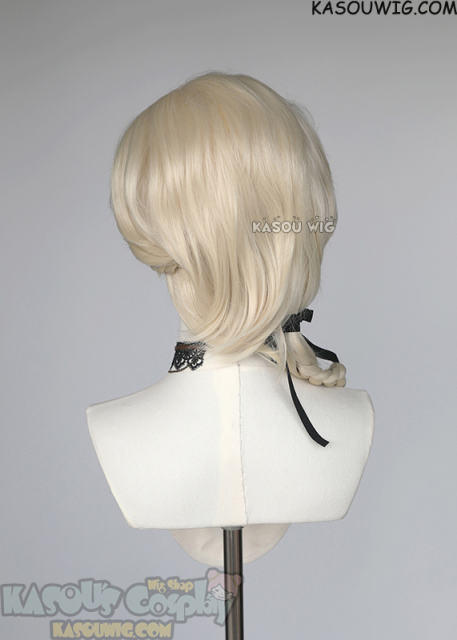 Bungou Stray Dogs Paul Verlain 53cm pale blonde ponytail curly wig