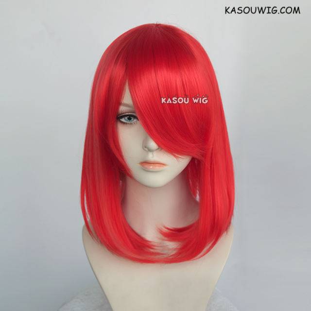 M-1/ KA039 bright red shoulder- length bob wig suitable for daily use