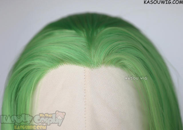 Lace Front>> light green 76cm long slicked-back straight synthetic cosplay wig LFL-2/KA060