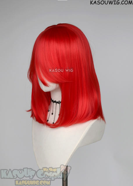 M-1/ KA039 bright red shoulder- length bob wig suitable for daily use