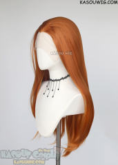 Lace Front>> burnt orange 76cm long slicked-back straight synthetic cosplay wig LFL-2/KA021