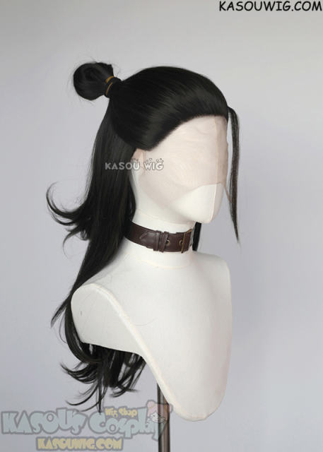 Lace Front>> JJK Jujutsu Kaisen Suguru Geto long layered black cosplay wig with bun