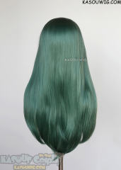 Lace Front>> dark olive green 76cm long slicked-back straight synthetic cosplay wig LFL-2/KA065