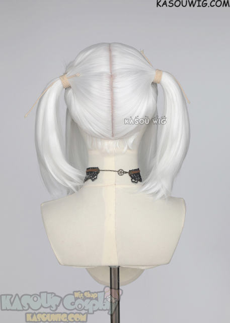 M-2/ KA001┇ 50CM / 19.7" snow white pigtail base wig with long bangs