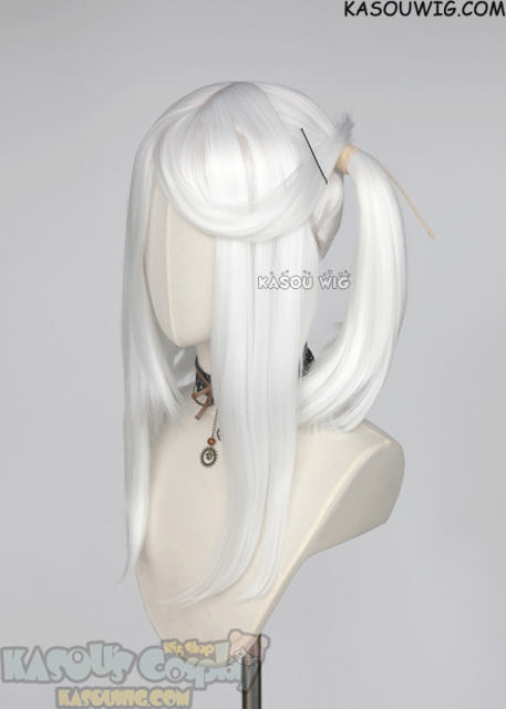 M-2/ KA001┇ 50CM / 19.7" snow white pigtail base wig with long bangs