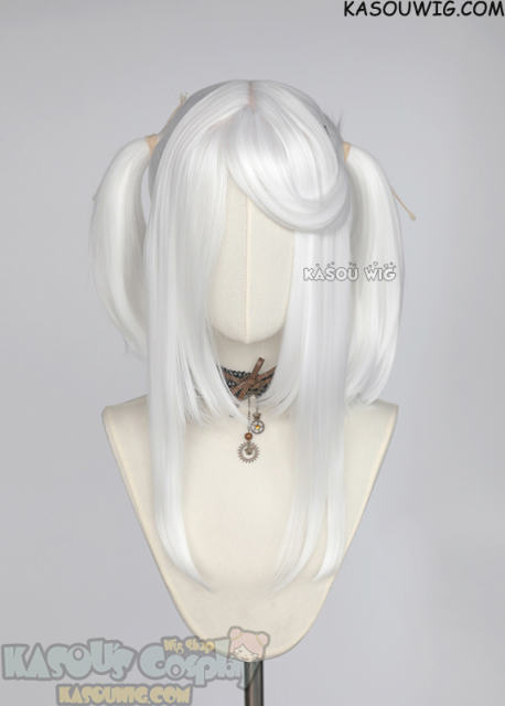 M-2/ KA001┇ 50CM / 19.7" snow white pigtail base wig with long bangs