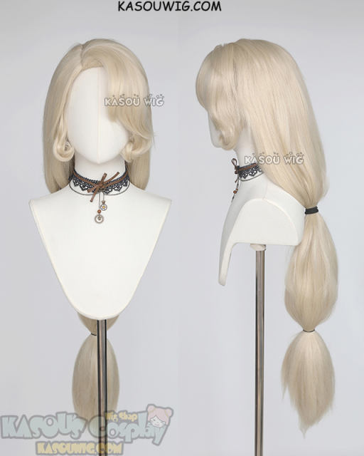 Charlie Morningstar 90cm long straight pre-crimped light blonde wig