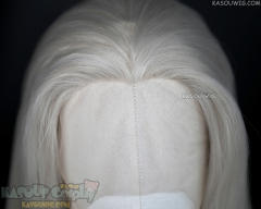 Lace Front>>pearl white 76cm long slicked-back straight synthetic cosplay wig LFL-2/SP05