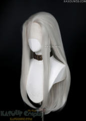 Lace Front>>pearl white 76cm long slicked-back straight synthetic cosplay wig LFL-2/SP05