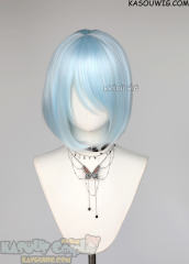 S-6 KA045 Light Cyan short bob wig with long bangs