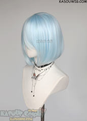 S-6 KA045 Light Cyan short bob wig with long bangs