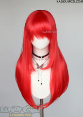 L-2 / KA039 bright red 75cm long straight wig