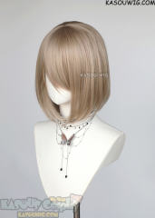 S-6 KA015 ash blonde short bob wig with long bangs