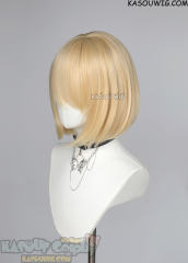 S-6 KA008 yellow blonde short bob wig with long bangs