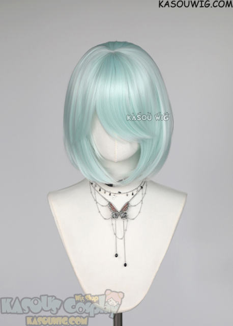S-6 SP16 pastel mint green short bob wig with long bangs