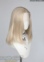 Lace Front>> light blonde middle part medium length wig LFM-1/KA006