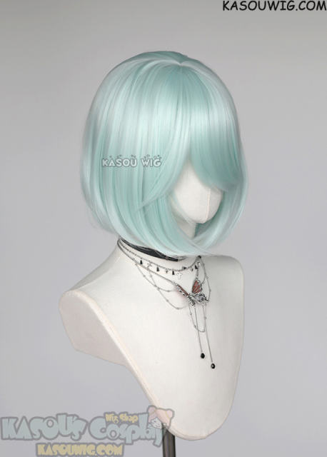 S-6 SP16 pastel mint green short bob wig with long bangs