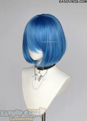 S-6 KA048 dodger blue short bob wig with long bangs